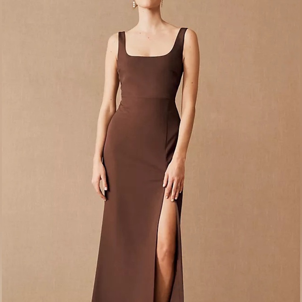 BHLDN Catarina Crepe Maxi Dress in Brown